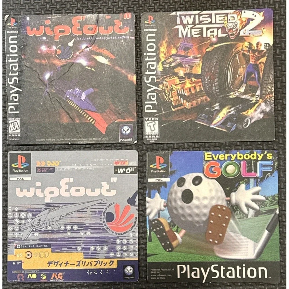 Playstation Game Double Sided Cardboard Coasters Lot Of 8 3.5
